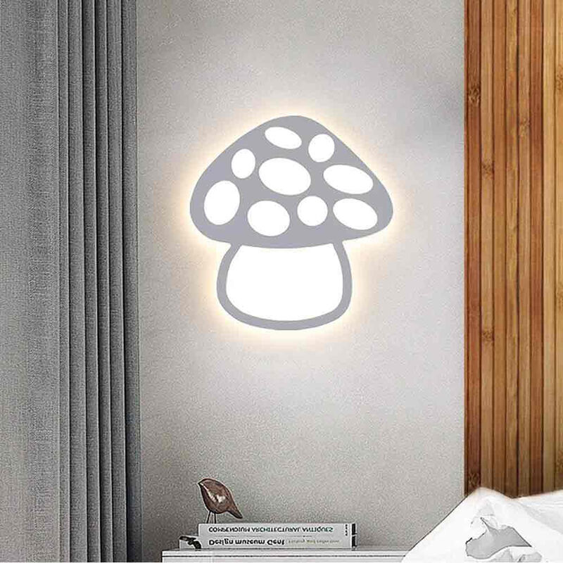 Image of Applique a led a forma di fungo lampada da parete decorativa 9 watt 3 colorazione di luce lumetto abat jou