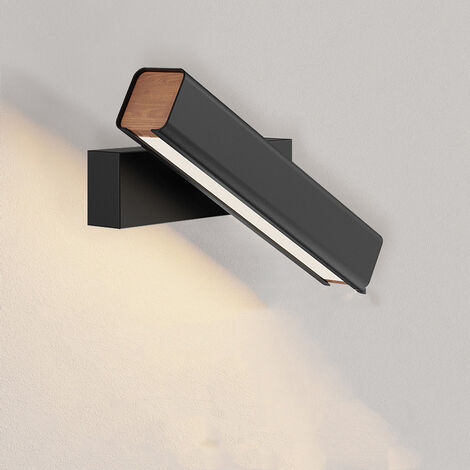 Applique a LED, applique da parete in legno per interni girevole a 360°, lampada da parete per camera da letto, soggiorno