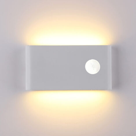 Applique a LED da 12W con sensore di movimento, applique da esterno impermeabile IP65, adatta per uso interno ed esterno, bianco