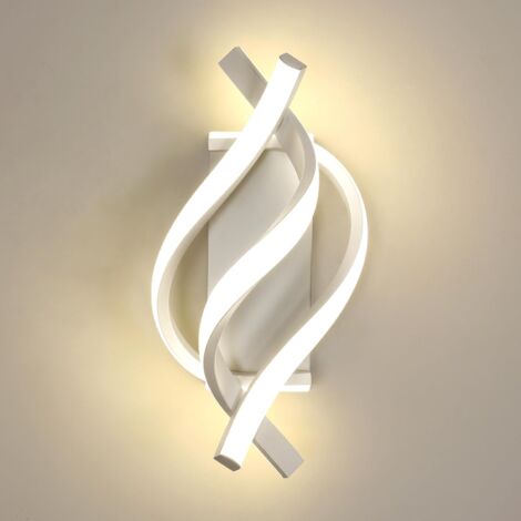 Applique a LED da 18 W, illuminazione da parete a LED in alluminio per interni, tre temperature di colore 3000 K-4500 K-6500 K, per soggiorno (bianco)