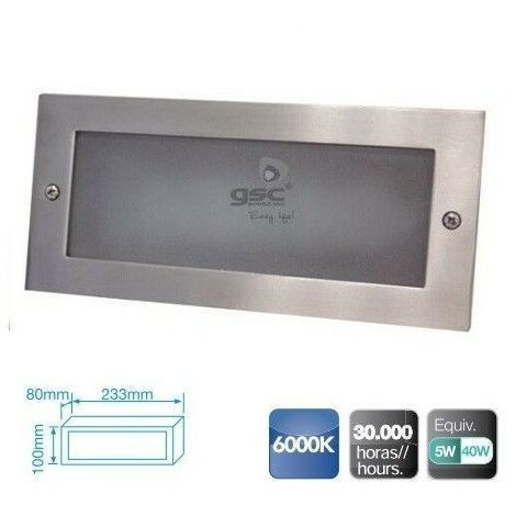 Applique a LED da 5W in alluminio da incorporare GSC 0703405