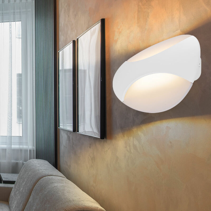 Applique LED métal lumière blanche ovale salon chambre couloir éclairage