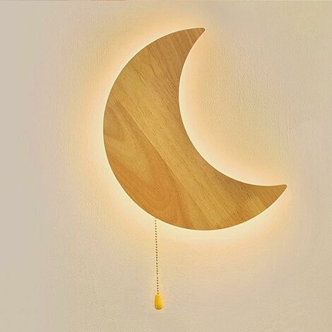 Lampada a LED in legno Decorazione Ramadan Luna crescente Luci stellari  Musulmano Islam Eid Ramadan Festival Decorazioni Luce notturna luna  crescente per feste, casa e regali (C) (batteria non inclusa