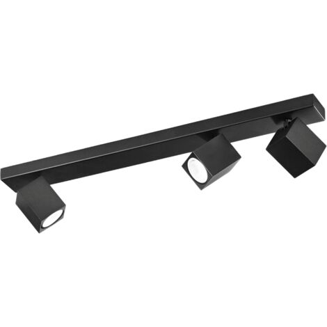 Applique a led ODDY orientabile quadrata Nera da 3xGu10 Perenz