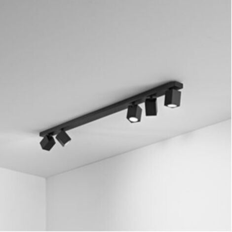 Applique a led ODDY orientabile quadrata Nera da 5xGu10 Perenz