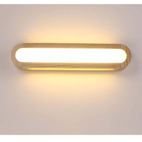 Applique a LED per interni, lampada da parete in legno dimmerabile, applique a LED per soggiorno, camera da letto, scale, corridoio, bagno (45 cm)