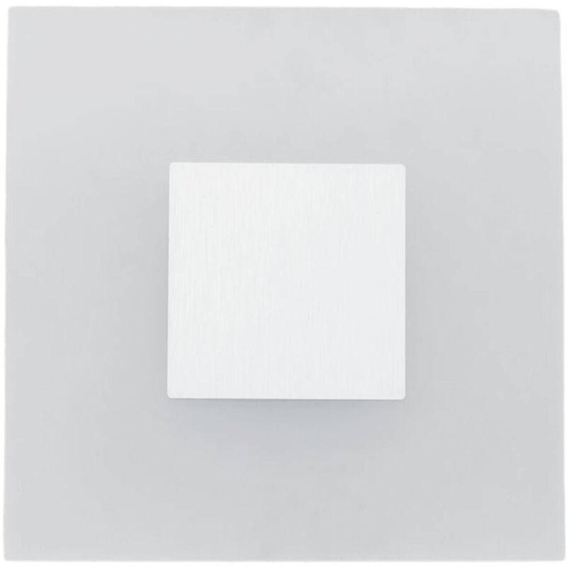 Image of Lampenwelt - Lucande Applique a led quadrata Berlind - bianco opalino, argento
