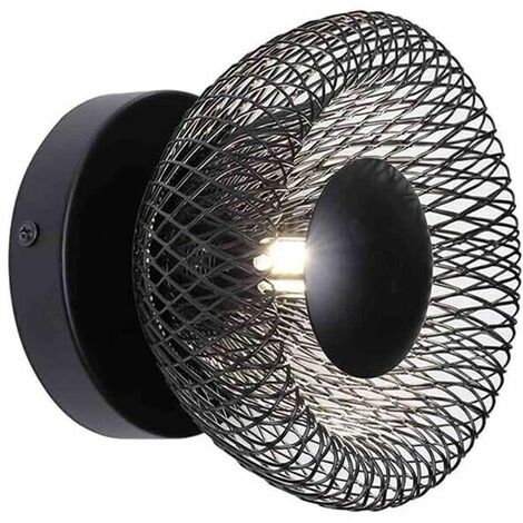 Applique A Parete Lampada Da Muro Decorativa In Metallo Nero Attacco G9 Aq48n