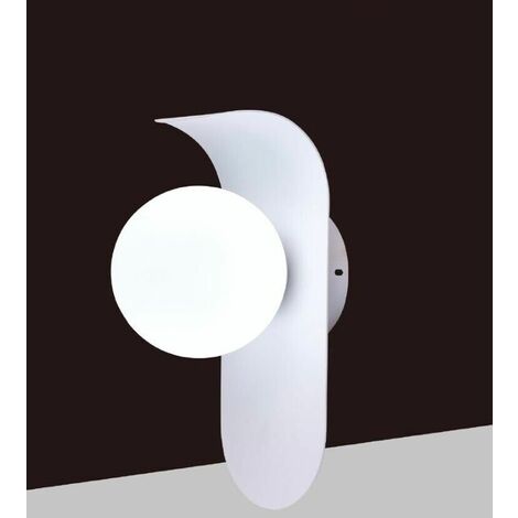 Applique A Parete Lampada In Metallo Bianco Sfera G9 Stile Moderno Aq46