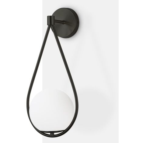 Applique a sfera di vetro "Clara". - Negro