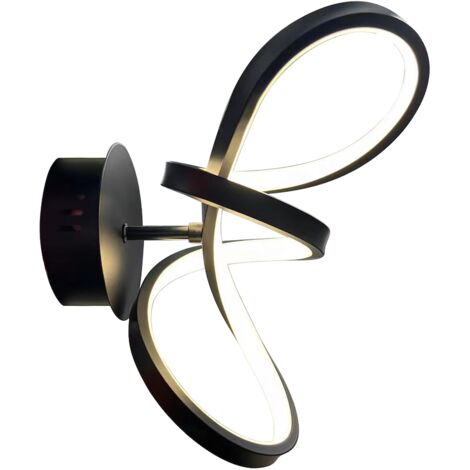 Applique a spirale LED 15W nera Tesoro ML1052 Milagro