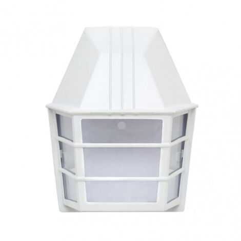 Applique acrux alluminio esterno 1xe27 bianco ip23 24x20x11,5 cm