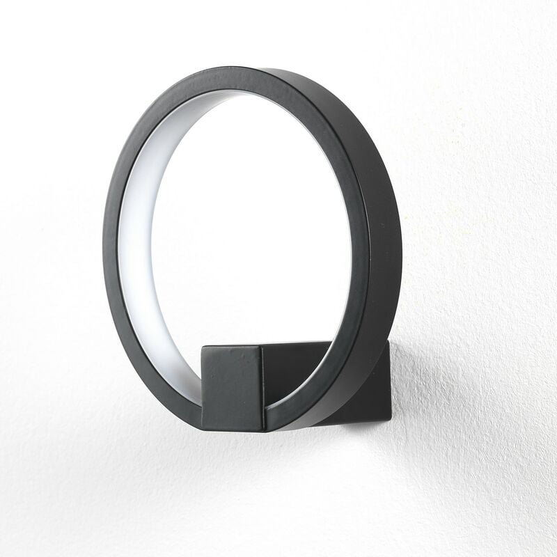 Image of Applique ad anello in allumino nera cm. Ø.15 P.7,5
