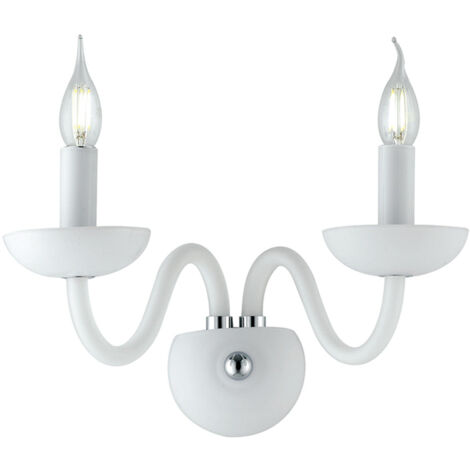 "Applique ALFIERE in vetro soffiato bianco a due luci"