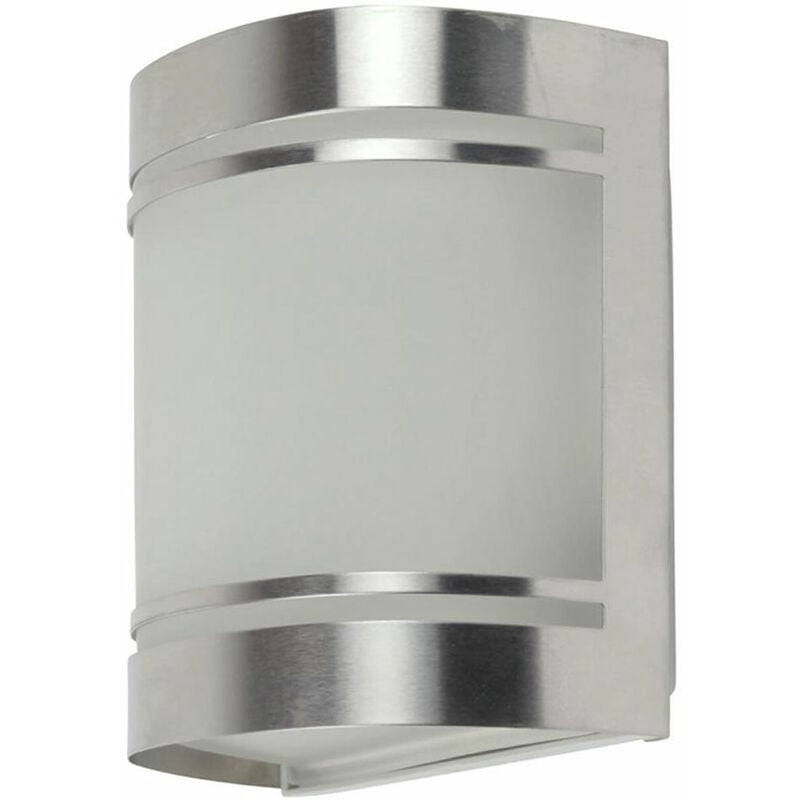 Ranex - Applique murale éclairage de façade applique murale d'extérieur en acier inoxydable lampe de jardin argent, verre dépoli, 1x E27, LxH 14x16,5