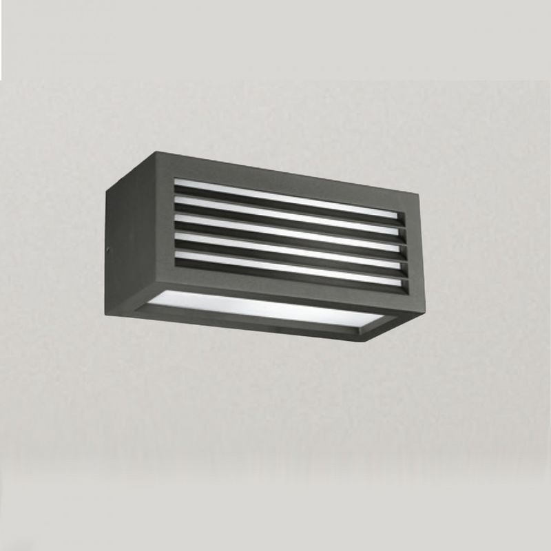 Image of Applique alluminio gea led garo ges310 ges313 led ip54 lampada parete moderno esterno e27, finitura metallo grigio-antracite - Grigio-antracite