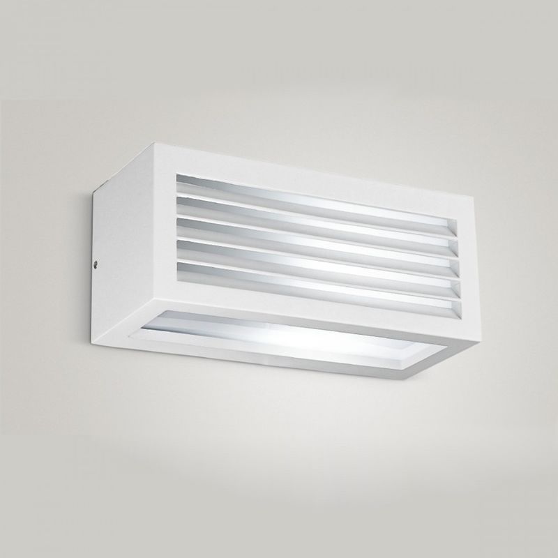 Image of Applique alluminio gea led garo ges310 ges313 led ip54 lampada parete moderno esterno e27, finitura metallo bianco-grigio