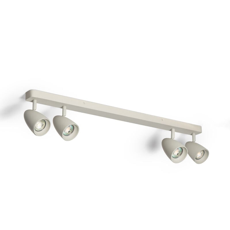 Ledkia - Applique Aluminium Rectangulaire Adrien 4 Spots Gris Pierre