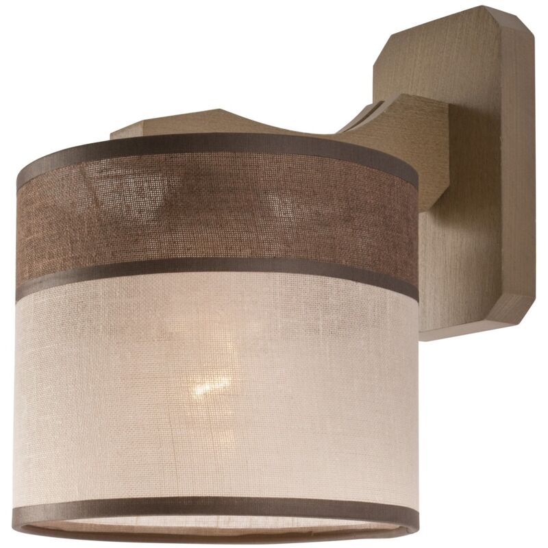 Epikasa - Applique Andrea, Métal, Bois, Tissu, Marron, 23x23x23 cm