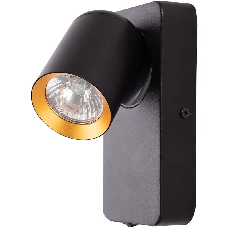 Applique Andy 1xGU10 Noir + Or