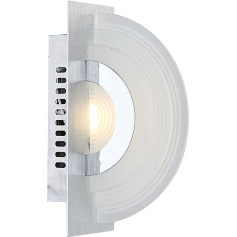 Applique applique murale chrome salle à manger lumière argent 1 ampoule LED, aluminium, 1x LED, Lxl 20x7 cm
