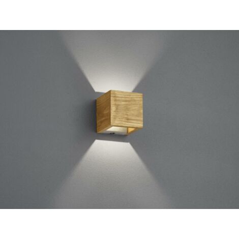 Applique, Applique murale led en bois Brad Naturel en Wood, TRIO