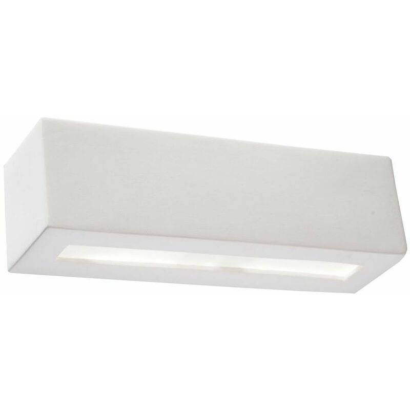 Image of Etc-shop - Applique Applique per interni Lampada in ceramica bianca a luce indiretta, up down sovraverniciabile, 1x E27, LxPxH 32x9x9 cm