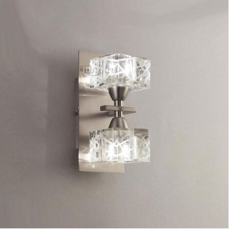 Applique, Applique zen 2L Mantra Satin nickel en Verre, MANTRA
