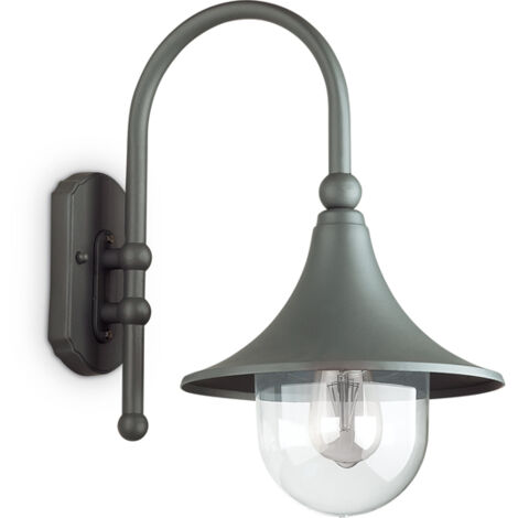 Applique Arco Rustica-Country Cima Alluminio Antracite 1 Luce E27