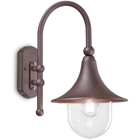 Applique Arco Rustica-Country Cima Alluminio Coffee 1 Luce E27