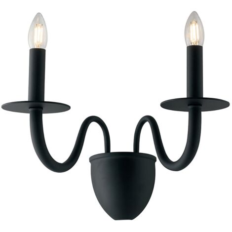"Applique ARMSTRONG in metallo nero a due luci"