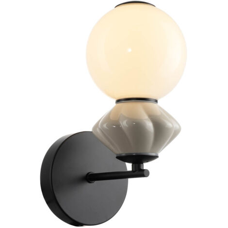Applique Art Deco ceramica nero/grigio LED 5W Italux
