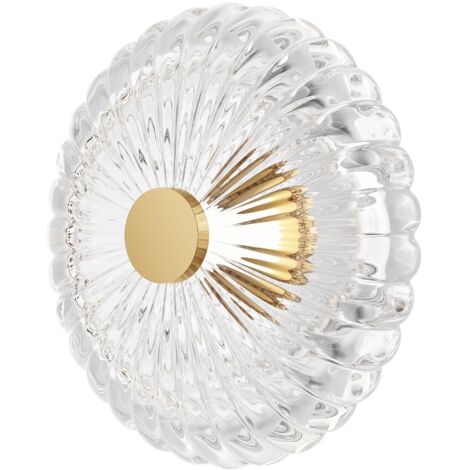 Applique Art Déco oro vetro rigato LED 8W Amulet Maytoni