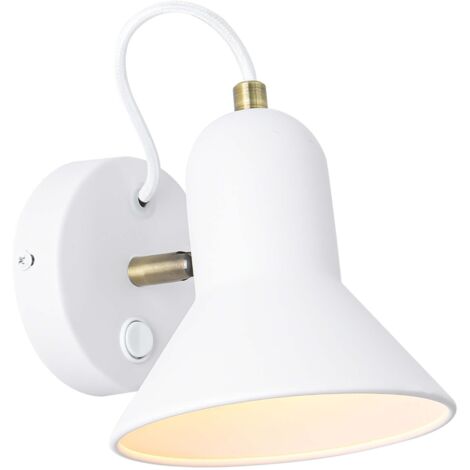 Applique Astama bianca 1xE27 con interruttore Light Prestige