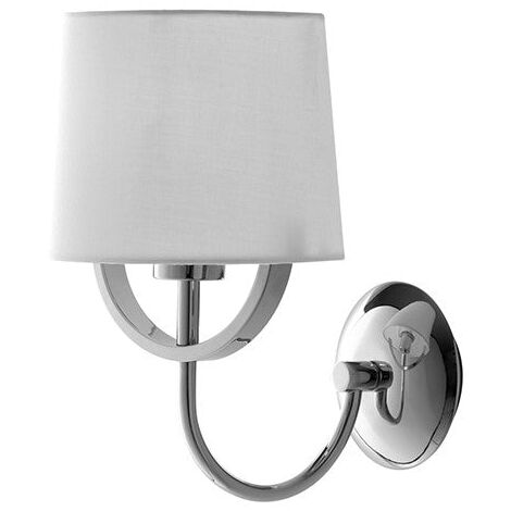 "Applique ASTORIA in metallo cromato con paralume in tessuto"