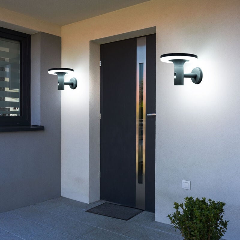 Applique avec détecteur de mouvement led lampe solaire lampe de porte d'entrée lampe de façade lampe de jardin anthracite, 250lm, blanc froid, LxH