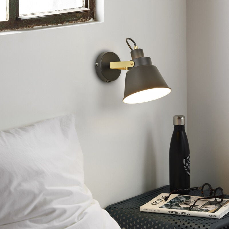 Millumine - Applique avec interrupteur métal noir Adèle