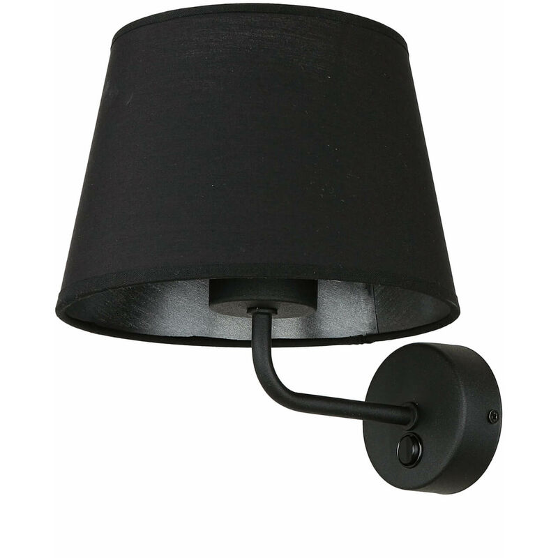 Licht-erlebnisse - Applique avec interrupteur Noir Abat-jour tissu maja Applique chambre Licht-erlebnisse - Applique avec interrupteur Noir Abat-jour tissu maja Applique chambre