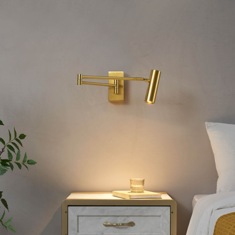 Kosilum - Applique avec liseuse orientable couleur laiton - Rimio