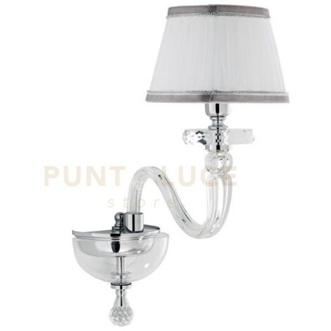 APPLIQUE BACH 1 LUCE CRISTALLO E CROMO H.36CM CON PARALUME