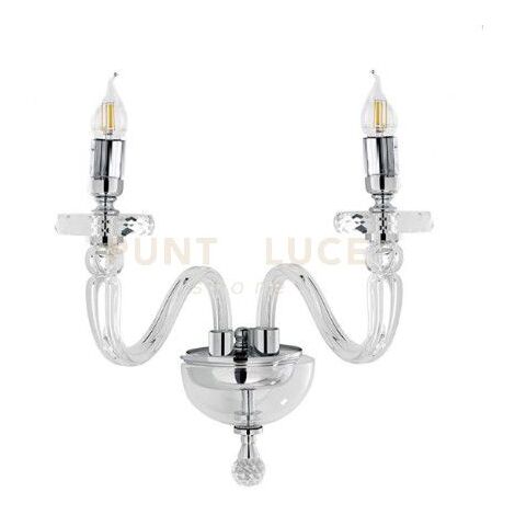 APPLIQUE BACH 2 LUCI CRISTALLO E CROMO ATTACCO E14