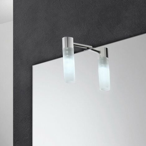 Applique bagno LED per specchio luce naturale in acciaio e vetro