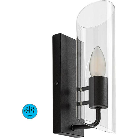 Applique bagno nera vetro E14 12W IP44 Teodoro Rabalux