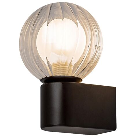 Applique bagno nero globo vetro G9 IP44 Colzar Rabalux