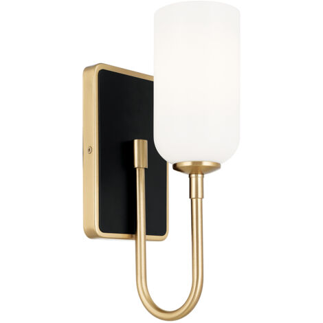 Applique bagno ovale oro/nero vetro bianco G9 3W IP44 Kichler