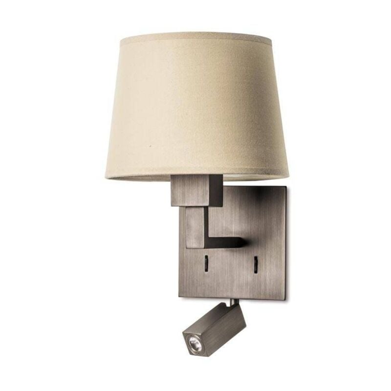 Bali - Applique murale d'intérieur à 2 ampoules led bronze avec lampe de lecture, E27 - Leds-c4