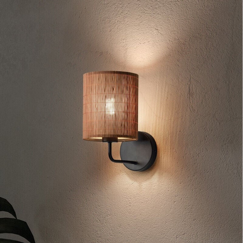 Applique Bambou Et Metal Noir Rail