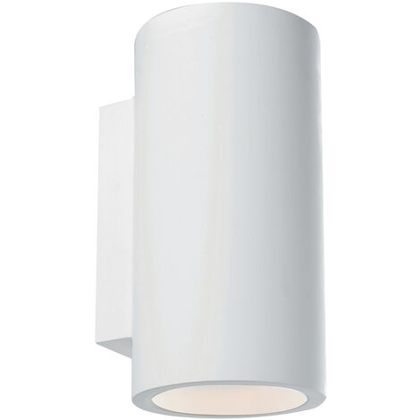 Applique BANJIE in gesso bianco verniciabile a luce biemissione 24 cm.