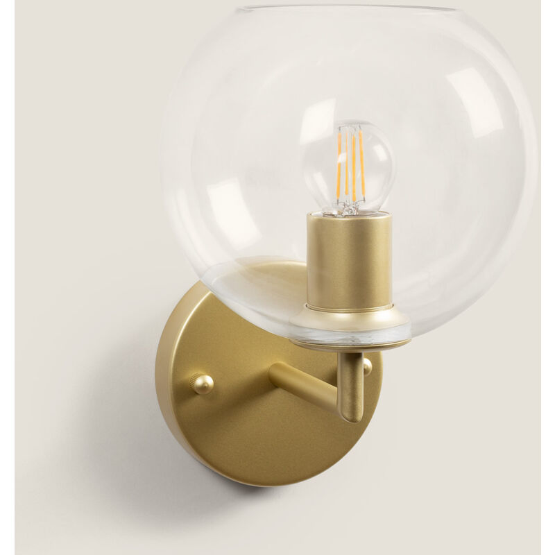 Ledkia - Lampada da Parete Metallo e Vetro Round Bern Oro