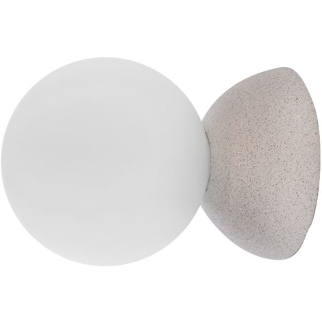 Applique béton gris avec globe opale blanc, culot G9